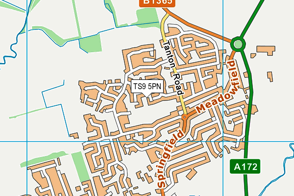 TS9 5PN map - OS VectorMap District (Ordnance Survey)