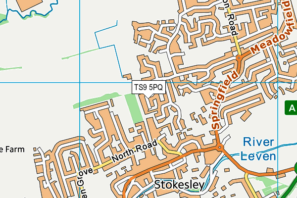 TS9 5PQ map - OS VectorMap District (Ordnance Survey)