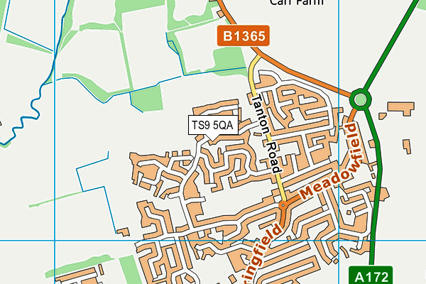 TS9 5QA map - OS VectorMap District (Ordnance Survey)