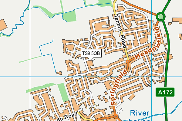 TS9 5QB map - OS VectorMap District (Ordnance Survey)