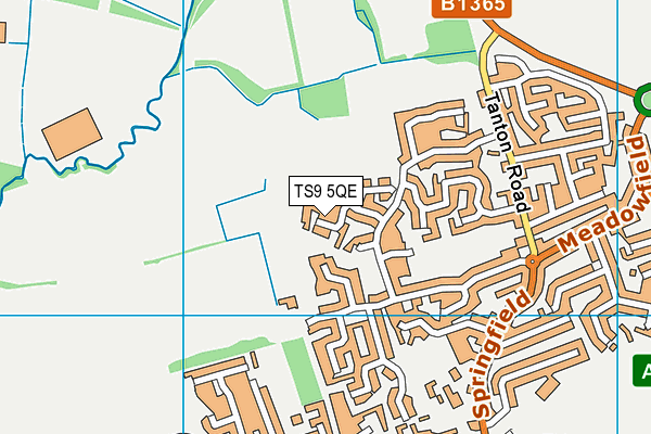 TS9 5QE map - OS VectorMap District (Ordnance Survey)