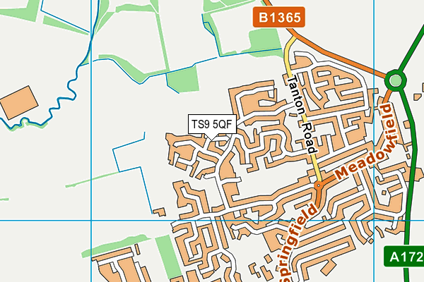 TS9 5QF map - OS VectorMap District (Ordnance Survey)