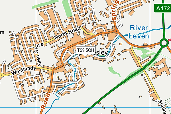 TS9 5QH map - OS VectorMap District (Ordnance Survey)