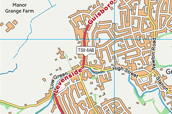 TS9 6AB map - OS VectorMap District (Ordnance Survey)