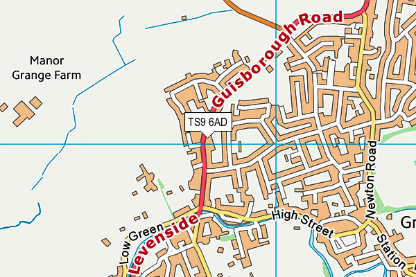 TS9 6AD map - OS VectorMap District (Ordnance Survey)