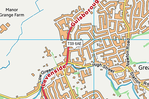 TS9 6AE map - OS VectorMap District (Ordnance Survey)
