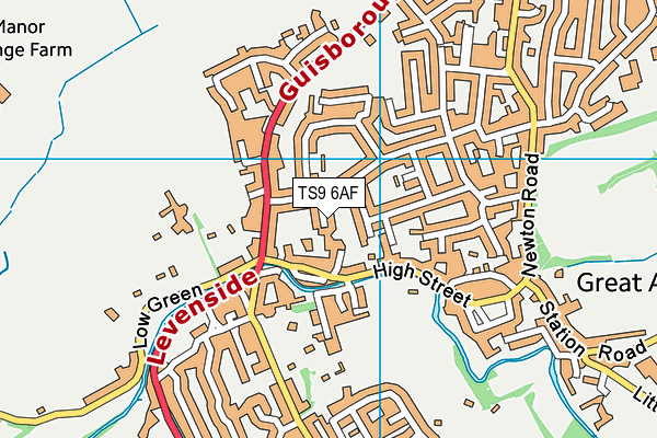 TS9 6AF map - OS VectorMap District (Ordnance Survey)