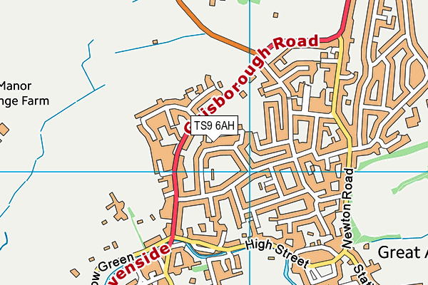 TS9 6AH map - OS VectorMap District (Ordnance Survey)