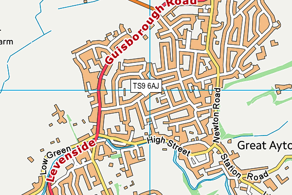 TS9 6AJ map - OS VectorMap District (Ordnance Survey)