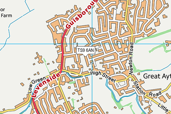 TS9 6AN map - OS VectorMap District (Ordnance Survey)