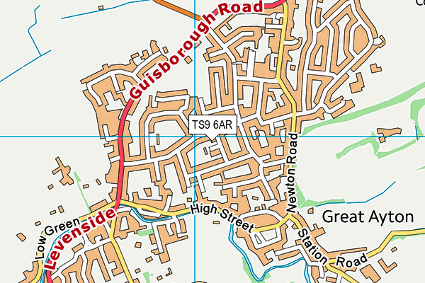 TS9 6AR map - OS VectorMap District (Ordnance Survey)