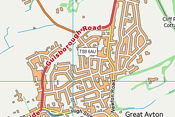 TS9 6AU map - OS VectorMap District (Ordnance Survey)