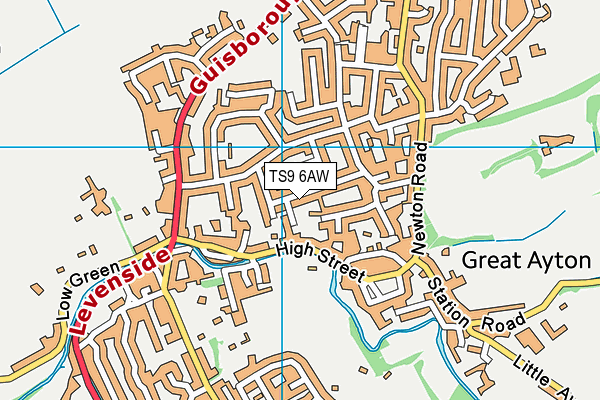 TS9 6AW map - OS VectorMap District (Ordnance Survey)