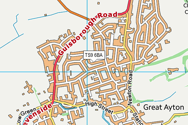 TS9 6BA map - OS VectorMap District (Ordnance Survey)