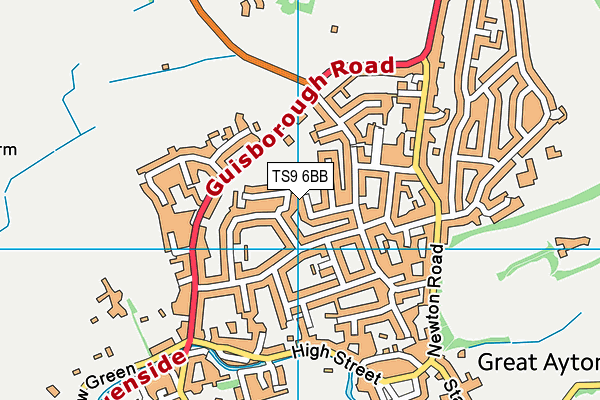 TS9 6BB map - OS VectorMap District (Ordnance Survey)