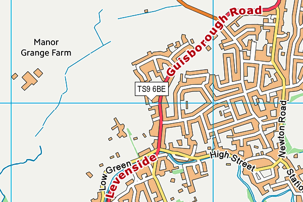 TS9 6BE map - OS VectorMap District (Ordnance Survey)