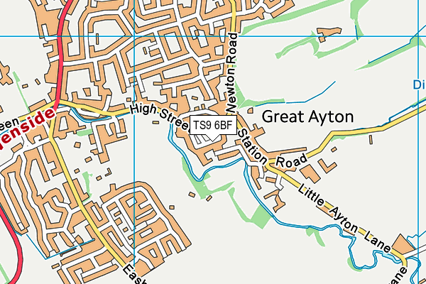 TS9 6BF map - OS VectorMap District (Ordnance Survey)