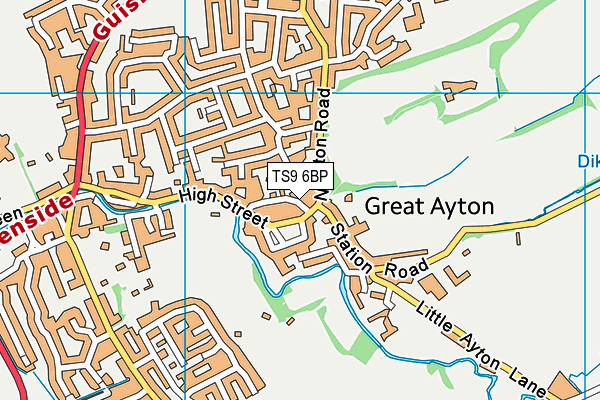 TS9 6BP map - OS VectorMap District (Ordnance Survey)