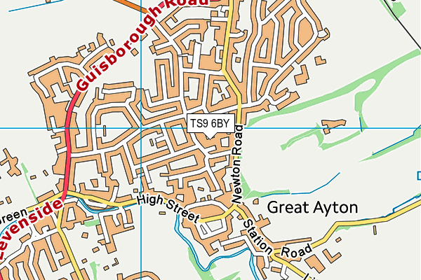 TS9 6BY map - OS VectorMap District (Ordnance Survey)