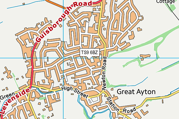 TS9 6BZ map - OS VectorMap District (Ordnance Survey)