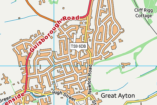 TS9 6DB map - OS VectorMap District (Ordnance Survey)