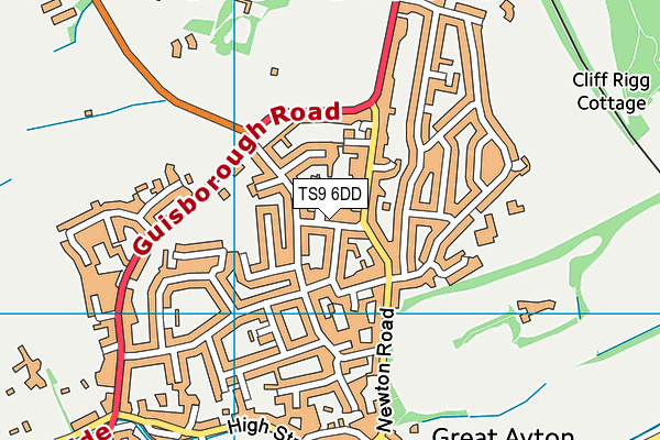 TS9 6DD map - OS VectorMap District (Ordnance Survey)