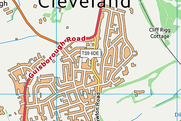 TS9 6DE map - OS VectorMap District (Ordnance Survey)