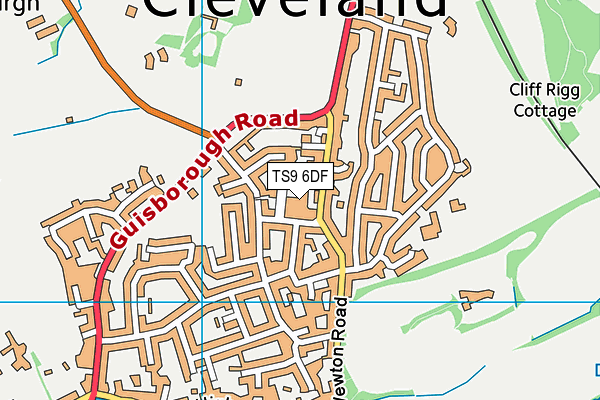 TS9 6DF map - OS VectorMap District (Ordnance Survey)