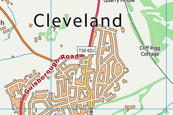 TS9 6DJ map - OS VectorMap District (Ordnance Survey)