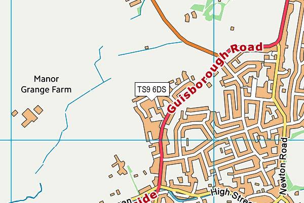 TS9 6DS map - OS VectorMap District (Ordnance Survey)