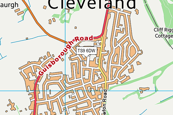 TS9 6DW map - OS VectorMap District (Ordnance Survey)