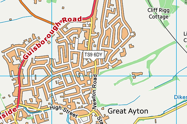 TS9 6DY map - OS VectorMap District (Ordnance Survey)