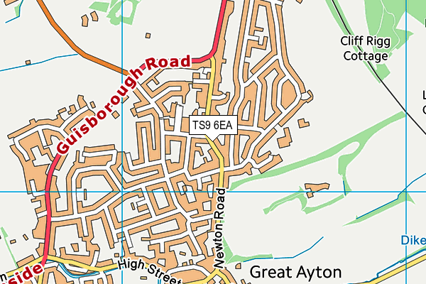 TS9 6EA map - OS VectorMap District (Ordnance Survey)