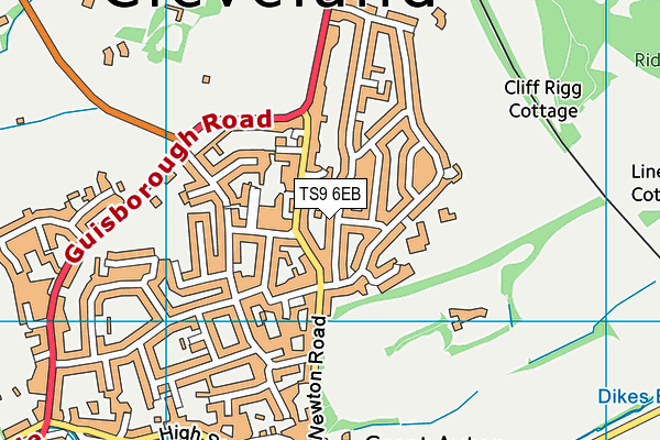 TS9 6EB map - OS VectorMap District (Ordnance Survey)