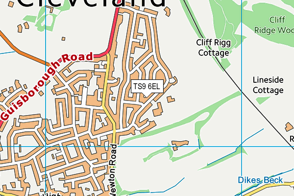 TS9 6EL map - OS VectorMap District (Ordnance Survey)