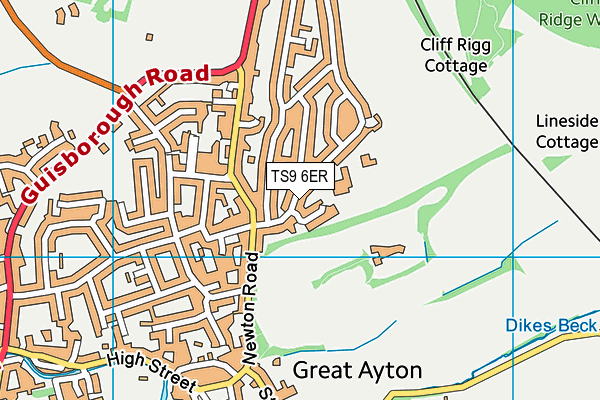 TS9 6ER map - OS VectorMap District (Ordnance Survey)