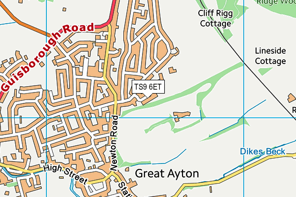 TS9 6ET map - OS VectorMap District (Ordnance Survey)