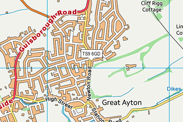 TS9 6GD map - OS VectorMap District (Ordnance Survey)