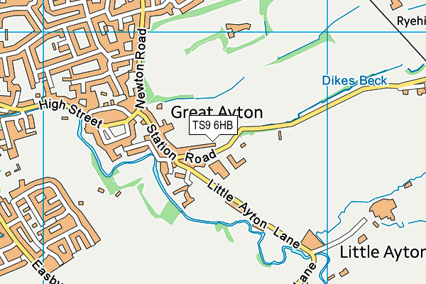 TS9 6HB map - OS VectorMap District (Ordnance Survey)