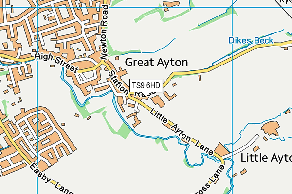 TS9 6HD map - OS VectorMap District (Ordnance Survey)