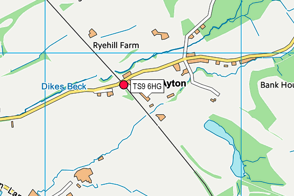 TS9 6HG map - OS VectorMap District (Ordnance Survey)