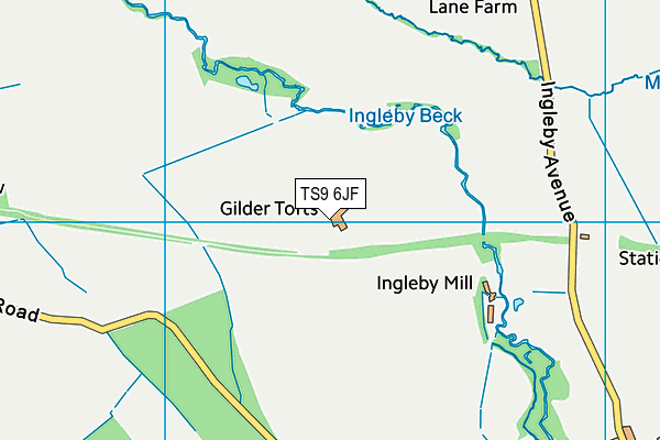 TS9 6JF map - OS VectorMap District (Ordnance Survey)