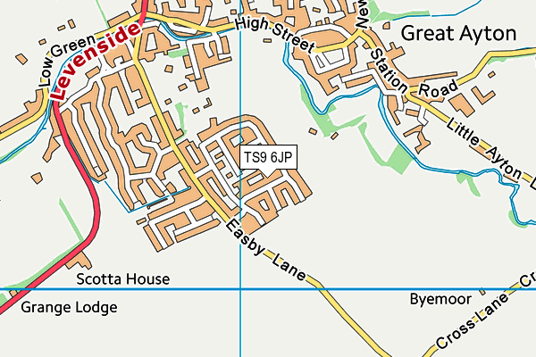 TS9 6JP map - OS VectorMap District (Ordnance Survey)