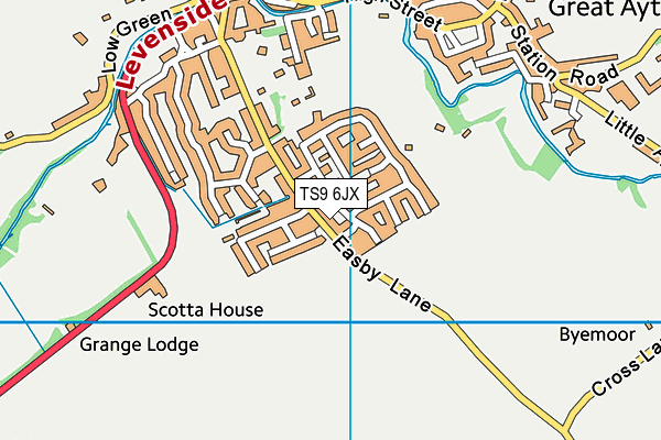Great Ayton Cricket & Football Club map (TS9 6JX) - OS VectorMap District (Ordnance Survey)