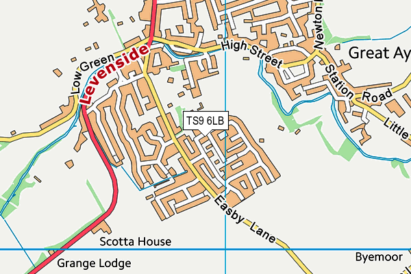 TS9 6LB map - OS VectorMap District (Ordnance Survey)