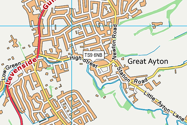 TS9 6NB map - OS VectorMap District (Ordnance Survey)