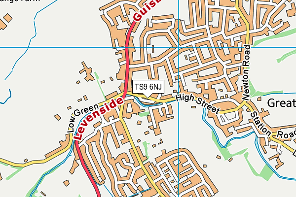 TS9 6NJ map - OS VectorMap District (Ordnance Survey)