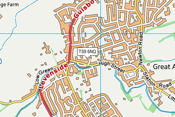 TS9 6NQ map - OS VectorMap District (Ordnance Survey)