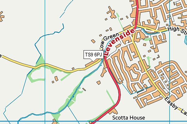 TS9 6PJ map - OS VectorMap District (Ordnance Survey)