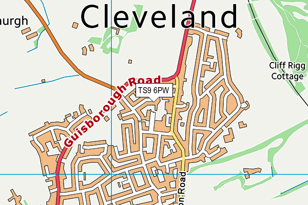 TS9 6PW map - OS VectorMap District (Ordnance Survey)